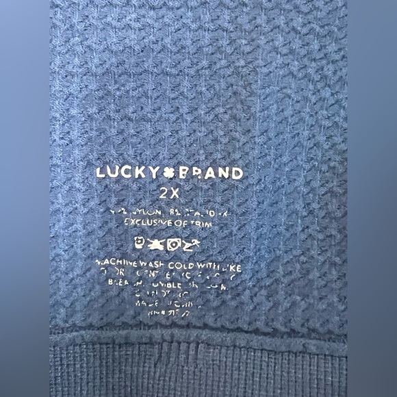 Lucky Brand Thermal Navy Blue Lace Trim Bralette Size 2X - Picture 4 of 8